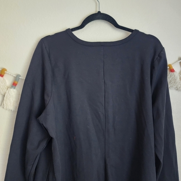 Lane Bryant Sheer Swiss Dot Black Long Sleeve Top Business Casual Minimalist 18 - Picture 7 of 9